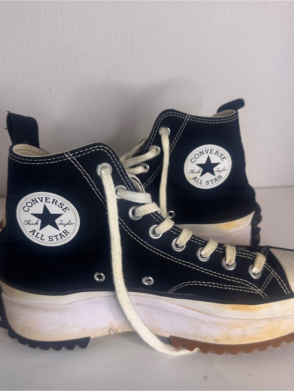 Converse Black & White High-Top Platform Sneakers